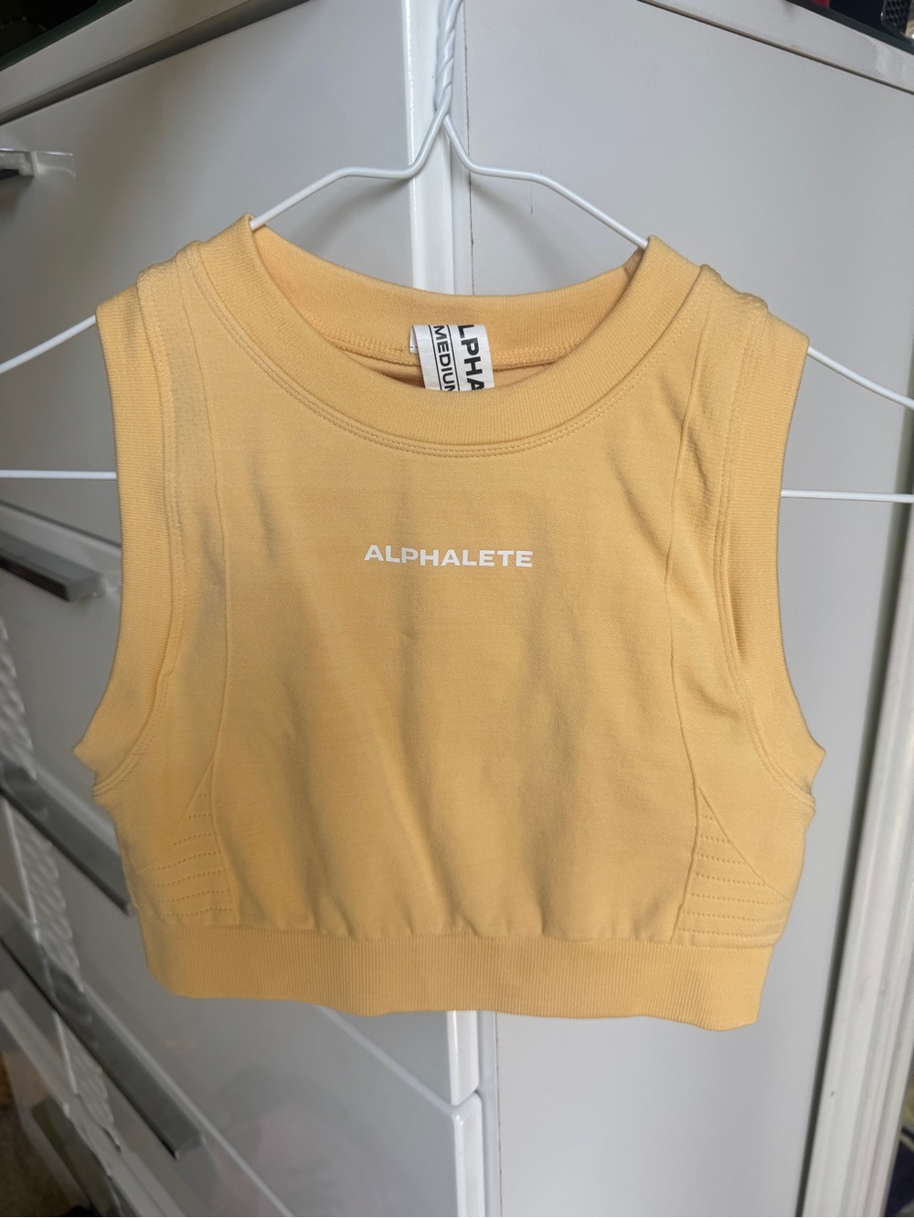 Alphalete Yellow Racerback Seamless Crop Top